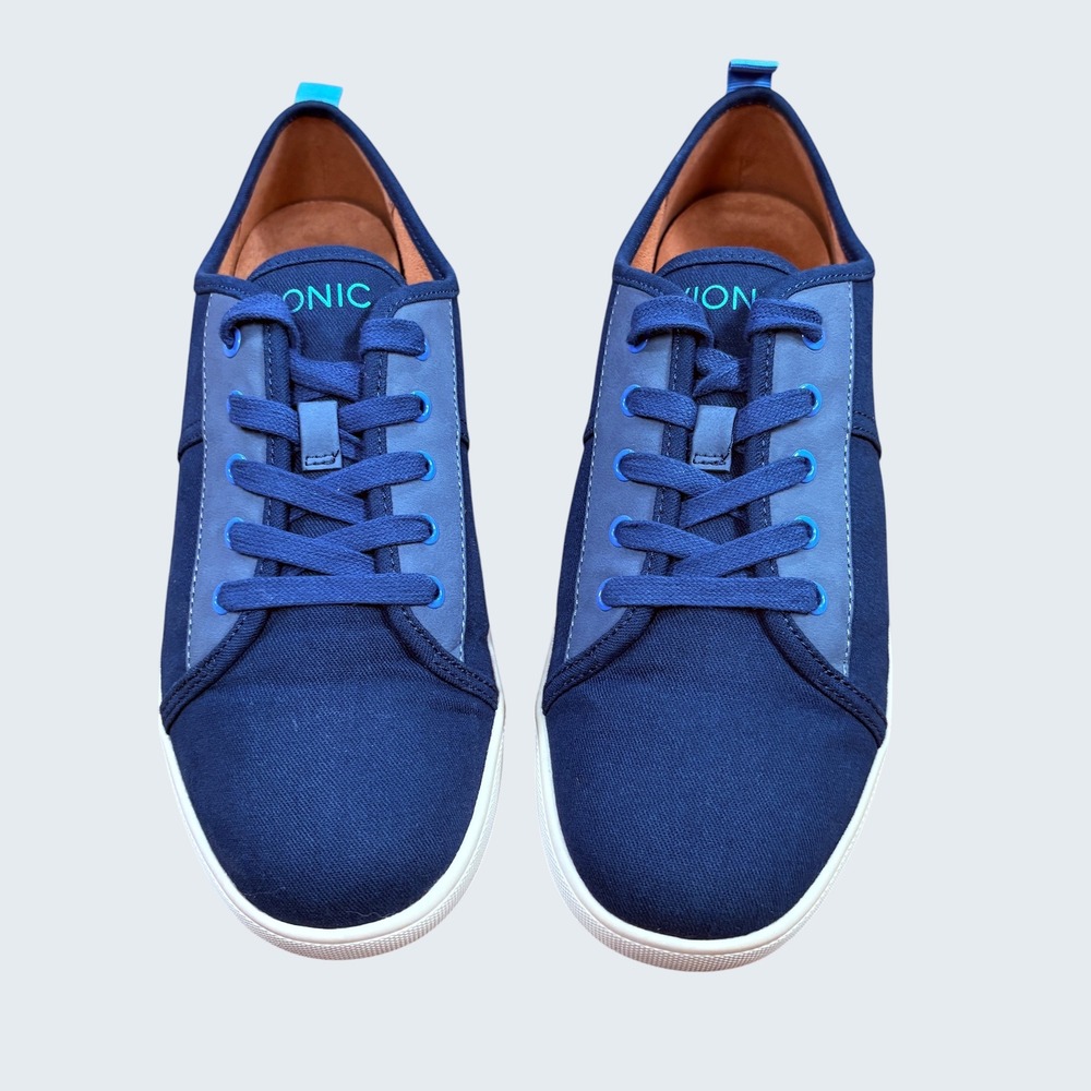 Vionic Pisces Navy Blue Canvas Casual Sneakers Womens 9.5 Orthotic Support